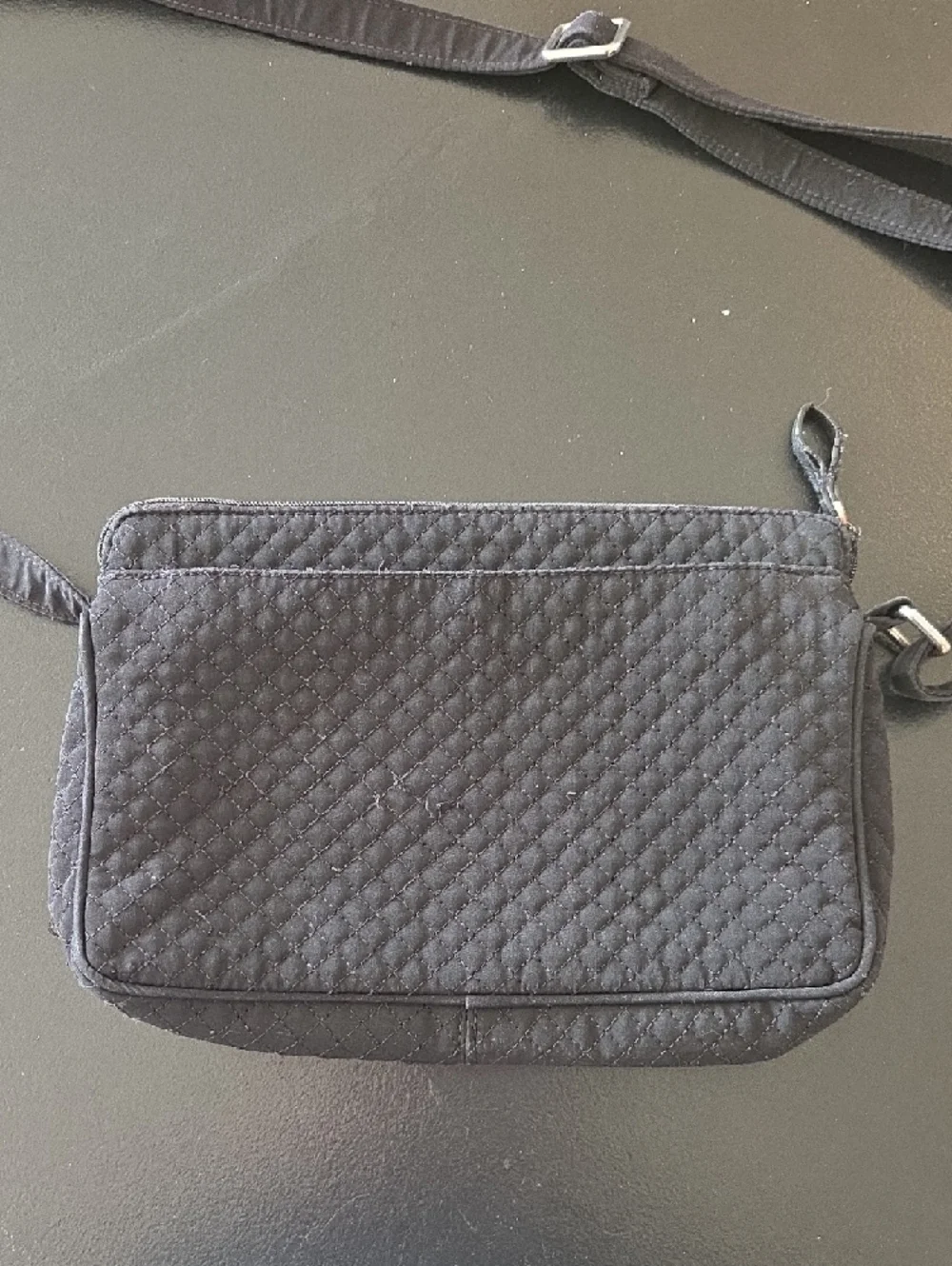 Vera Bradley Quilted Black Crossbody Messenger - Picture 2 of 6